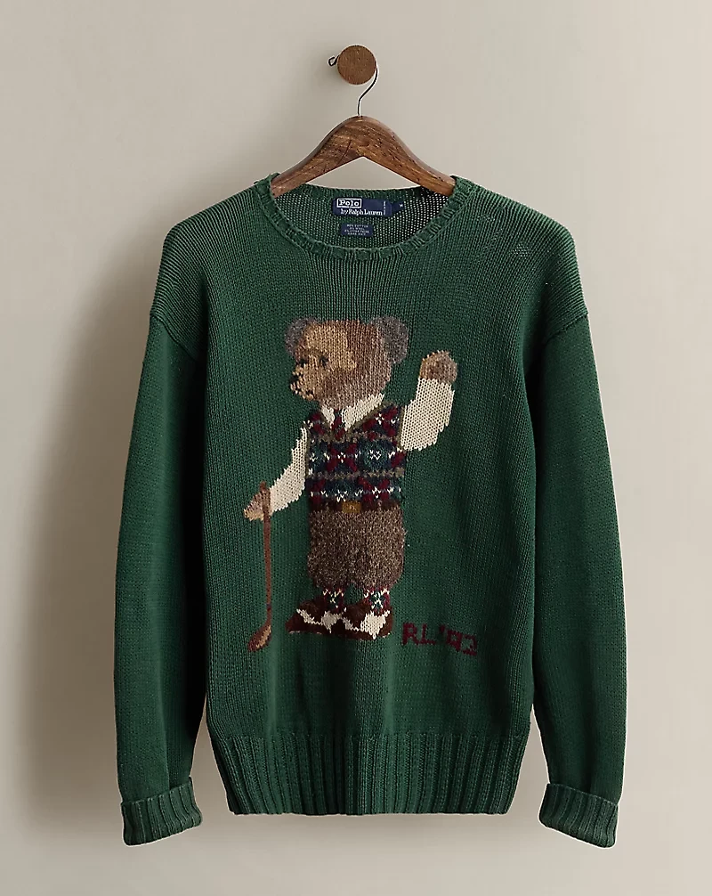 1992 Hand-Knit Bear Sweater - Size M