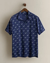 2003 Zebra-Print Polo Shirt - Size XL