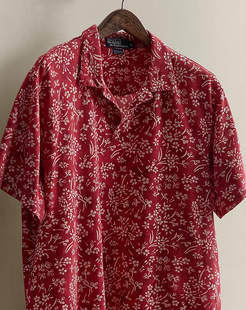 2003 Floral-Print Polo Shirt - Size XL