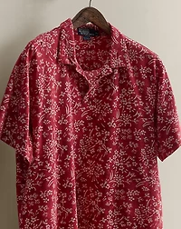 2003 Floral-Print Polo Shirt - Size XL