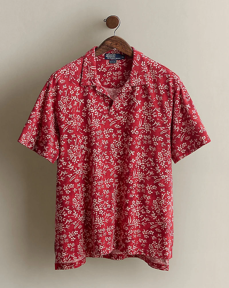 2003 Floral-Print Polo Shirt - Size XL