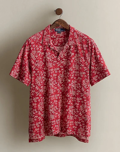 2003 Floral-Print Polo Shirt - Size XL