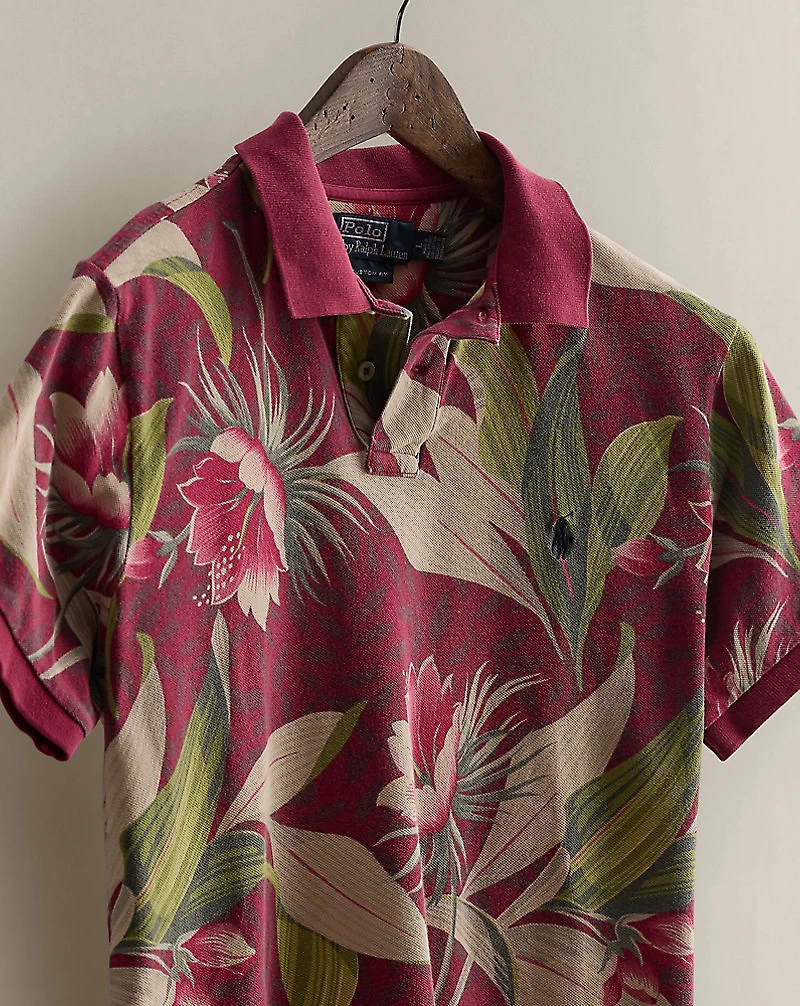 2011 Floral-Print Polo Shirt - Size L