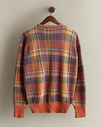 c. 1990 Plaid Cotton Sweater - Size L
