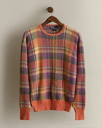  c. 1990 Plaid Cotton Sweater - Size L