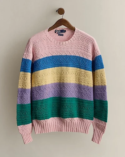 1988 Hand-Knit Striped Sweater - Size L
