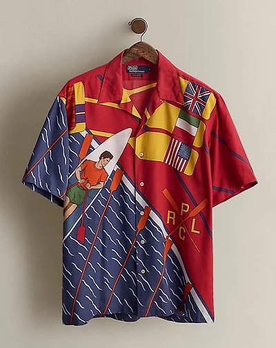 c. 1990 Print Camp Shirt - Size M