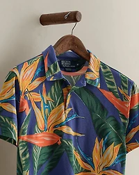 2010 Floral-Print Polo Shirt