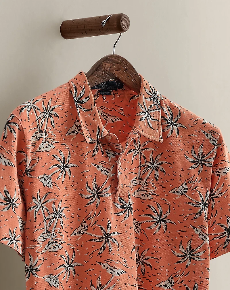 2000 Tropical-Print Polo Shirt - Size M