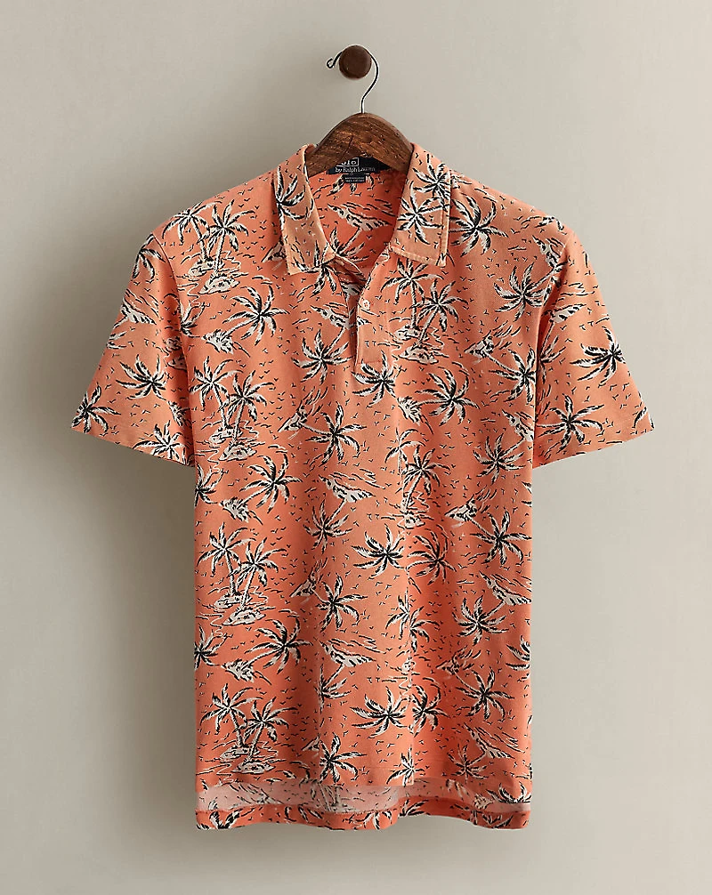 2000 Tropical-Print Polo Shirt - Size M