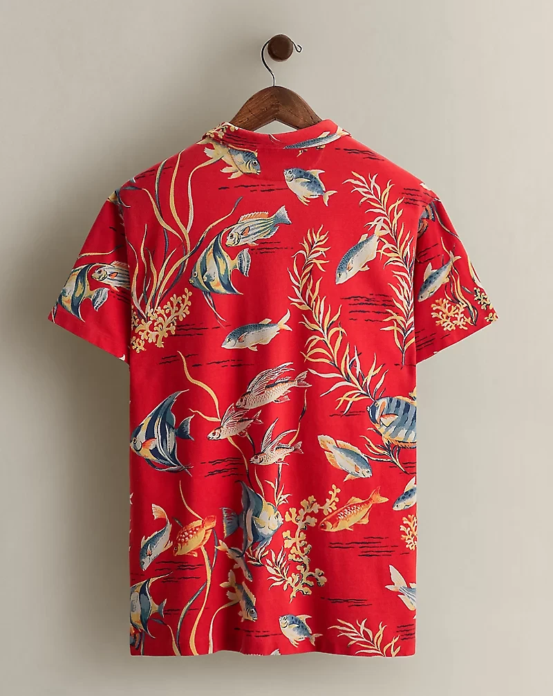 2010 Fish-Print Polo Shirt