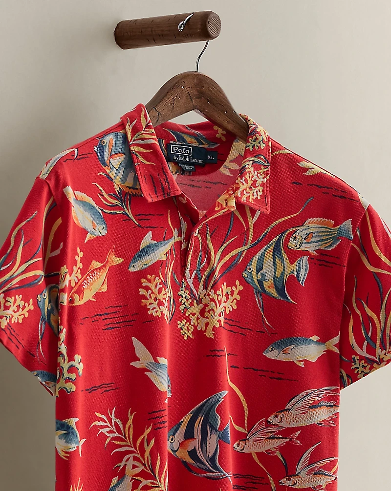2010 Fish-Print Polo Shirt