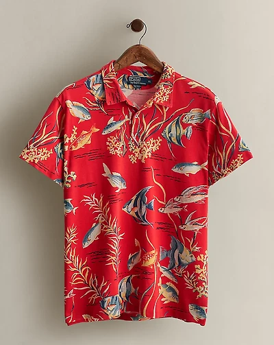 2010 Fish-Print Polo Shirt