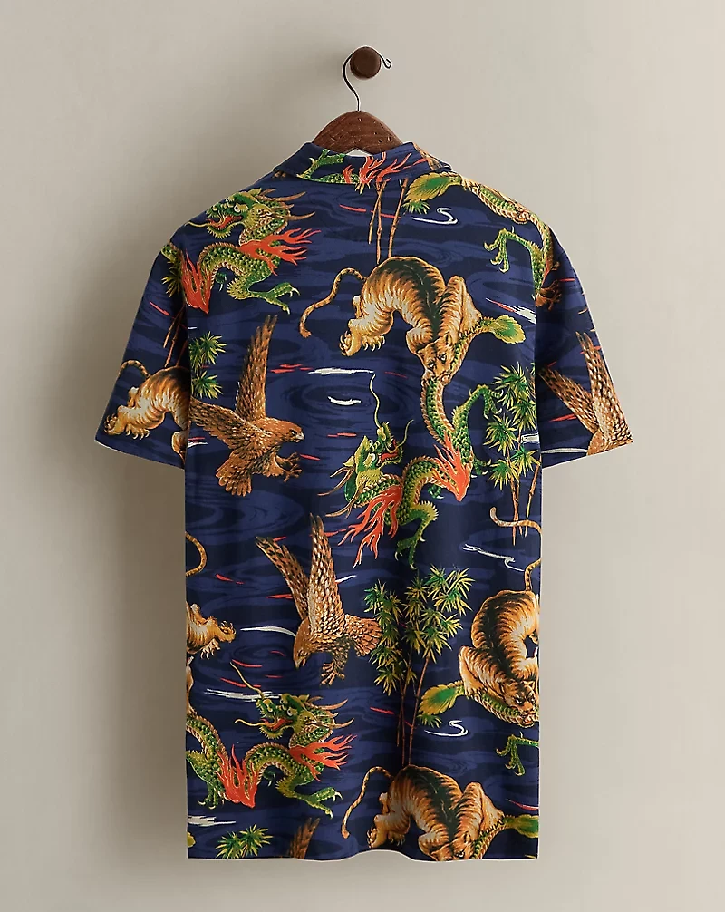 2014 Dragon-Print Polo Shirt