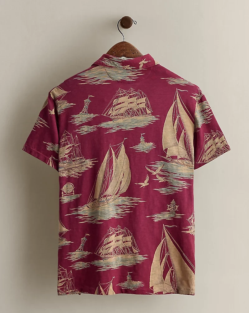 2015 Sailboat-Print Polo Shirt