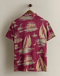 2015 Sailboat-Print Polo Shirt