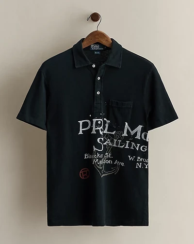 2008 Nautical-Print Polo Shirt - Size M