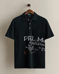 2008 Nautical-Print Polo Shirt - Size M