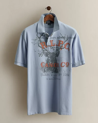 2007 Deer-Print Polo Shirt - Size XL