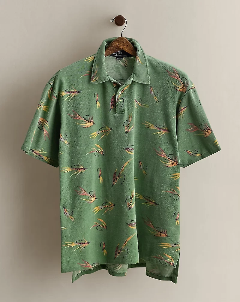 1993 Fish-Lure Print Polo Shirt - Size L