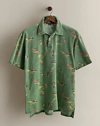 1993 Fish-Lure Print Polo Shirt - Size L