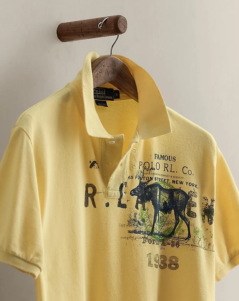 2007 Moose-Print Polo Shirt - Size L