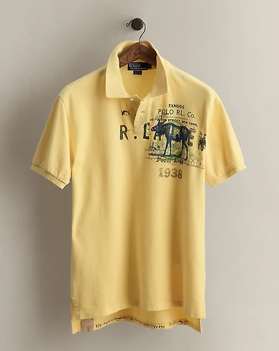 2007 Moose-Print Polo Shirt - Size L