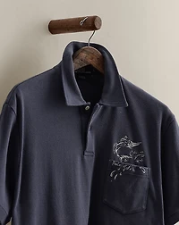 2003 Marlin-Print Polo Shirt - Size L