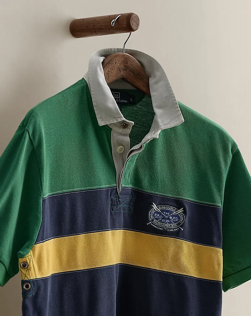 2007 Striped Mesh Rugby Shirt - Size L