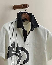 2006 Hurdler-Print Polo Shirt - Size M