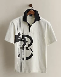 2006 Hurdler-Print Polo Shirt - Size M