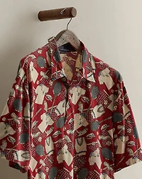 1992 Tennis-Print Polo Shirt - Size XL