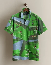 2014 Tennis-Print Polo Shirt