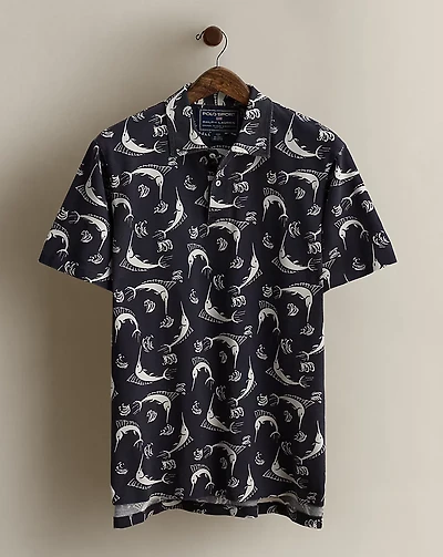 2000 Marlin-Print Polo Shirt