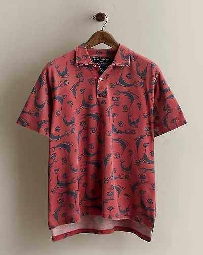 2000 Marlin-Print Polo Shirt