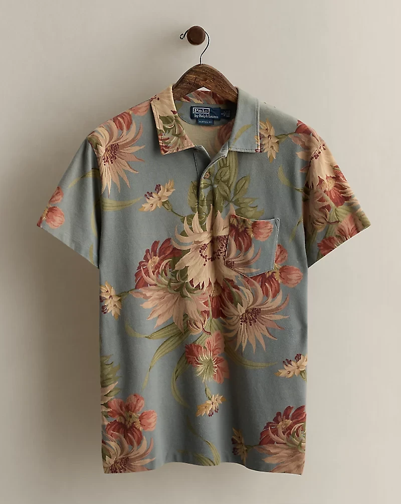 2011 Floral-Print Polo Shirt - Size L