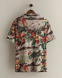 2012 Tropical-Print Polo Shirt - Size XL