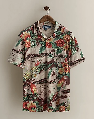 2012 Tropical-Print Polo Shirt - Size XL