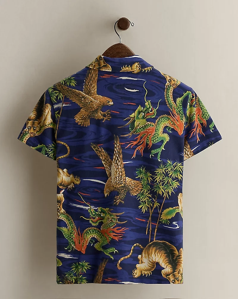 2014 Dragon-Print Polo Shirt