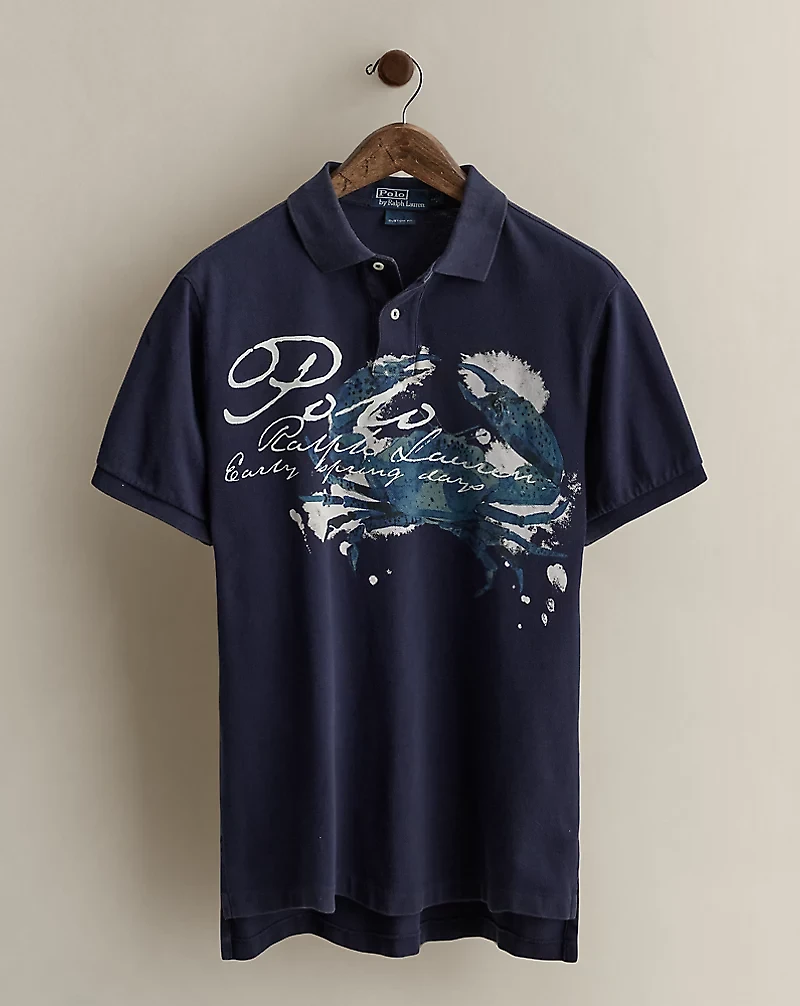 2006 Crab-Print Polo Shirt - Size L