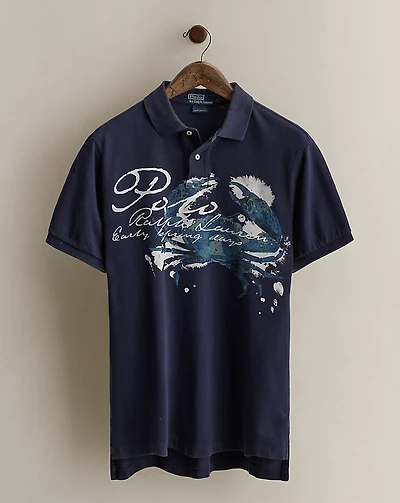 2006 Crab-Print Polo Shirt - Size L