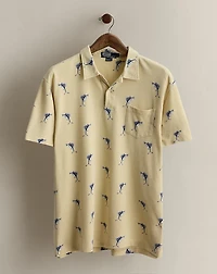 1999 Marlin-Print Polo Shirt - Size L