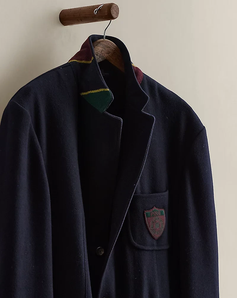 1990 Shield-Patch Wool Blazer - Size L