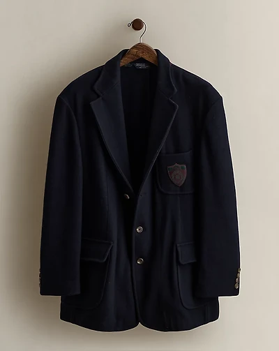 1990 Shield-Patch Wool Blazer - Size L