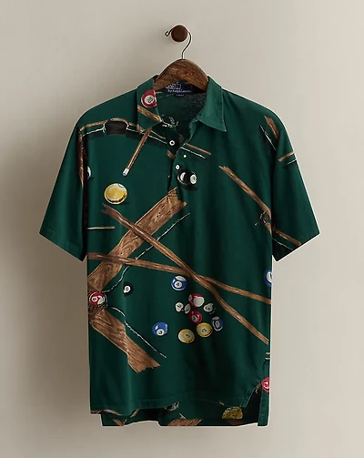 1992 Billiards-Print Polo Shirt - Size M