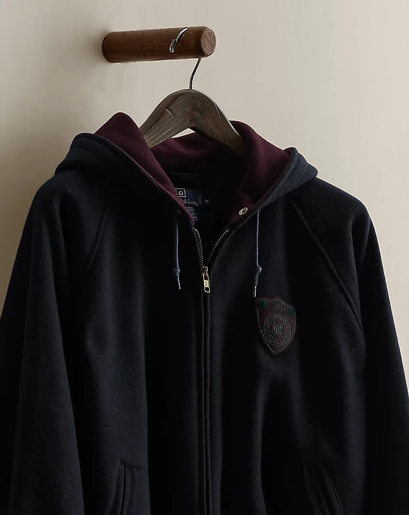 c. 1989 Wool Hooded Jacket - Size M