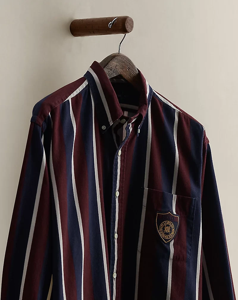 c. 1998 Crest Striped Shirt - Size L