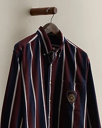 c. 1998 Crest Striped Shirt - Size L