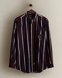 c. 1998 Crest Striped Shirt - Size L