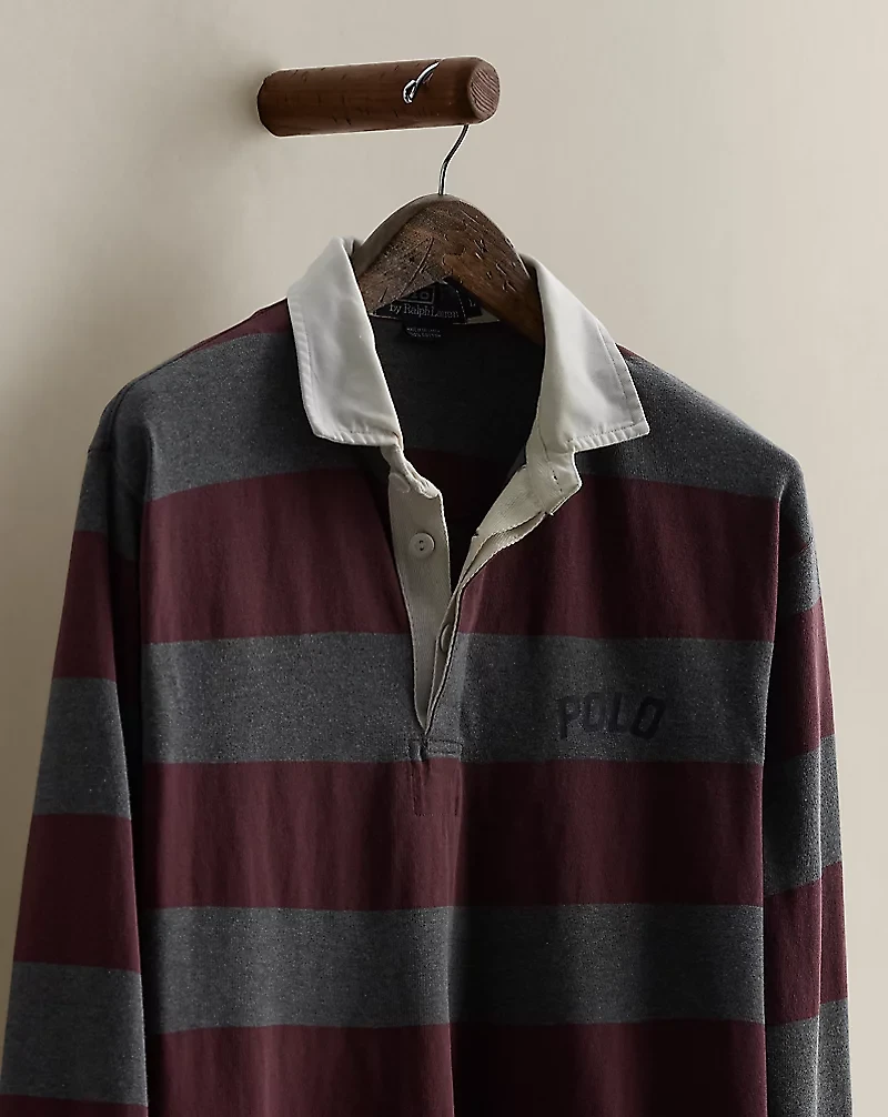 1998 Logo Striped Rugby Shirt - Size L